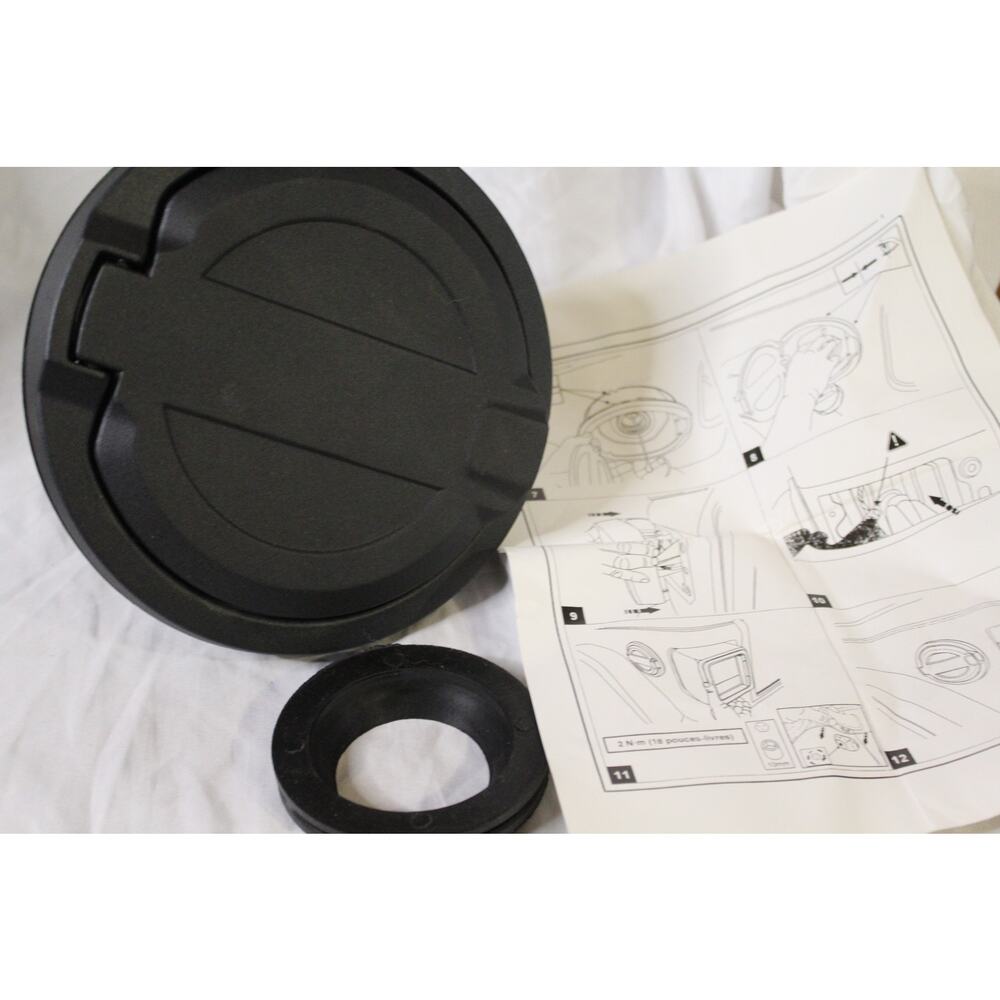Gas Cap Cover for Jeep Wrangler JL JLU 2- 4 Door 2018-2023, Metal Plastic Black